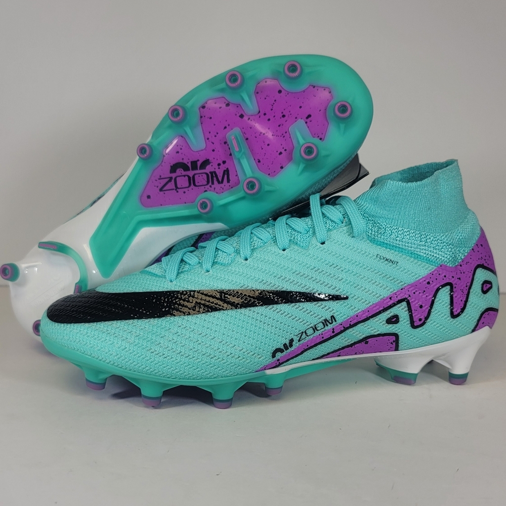 Nike Zoom Mercurial Superfly 9 Elite AG Pro Turquoise Soccer Cleats